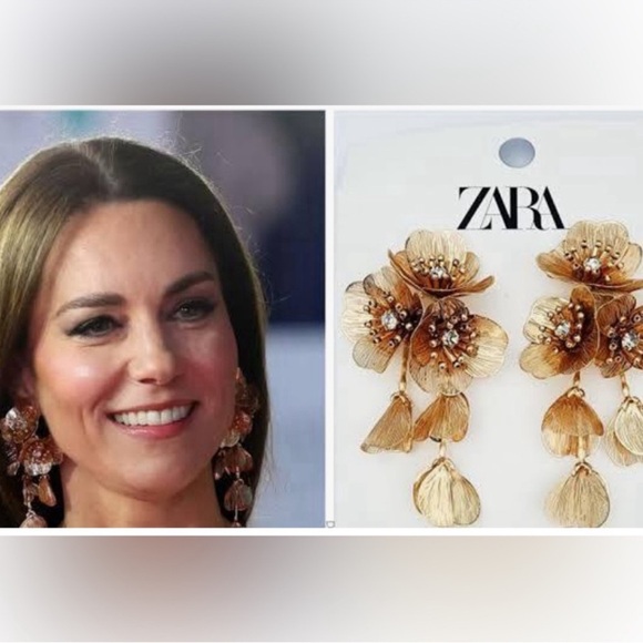 Zara Kate Middleton Famous Cascading Floral Earrings - Picture 14 of 14